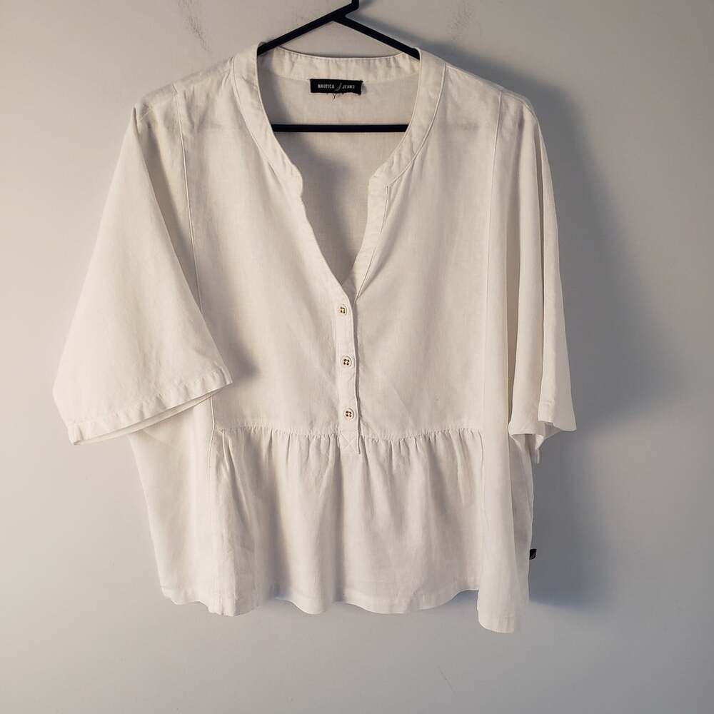 Nautica Jeans Women's Top White Size Medium